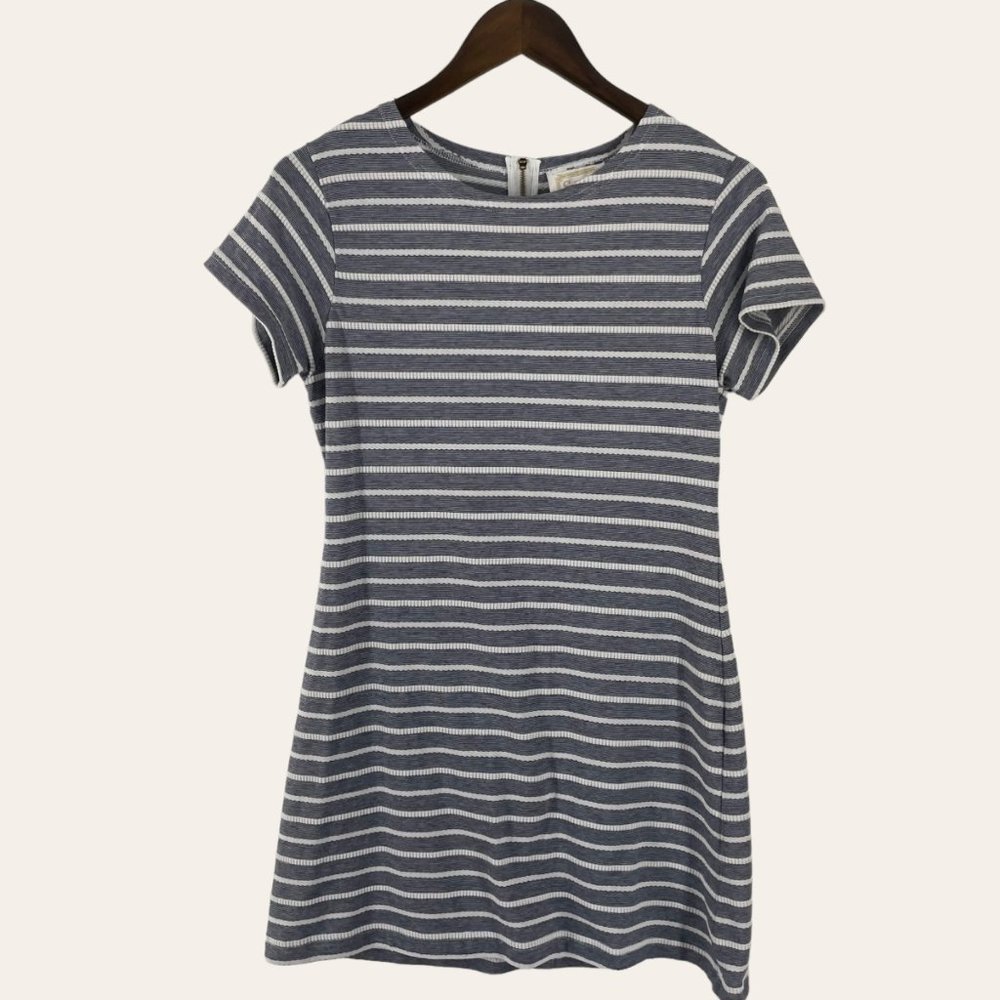 STS‎ Sail to Stable Navy Blue Striped Shirt Dress